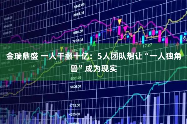 金瑞鼎盛 一人干翻十亿:5人团队想让“一人独角兽”成为现实