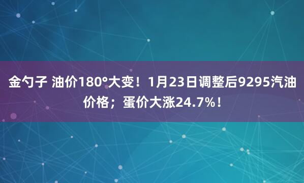 金勺子 油价180°大变！1月23日调整后9295汽油价格；蛋价大涨24.7%！